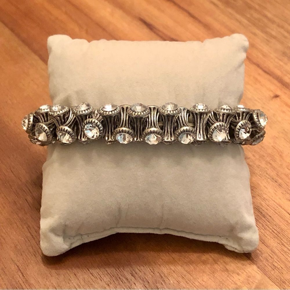 Stretch Silver Rhinestone Bracelet | Small - Picture 3 of 3
